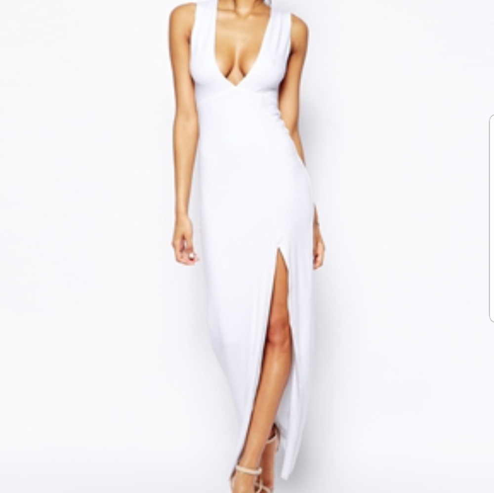 Deep Plunge Split Maxi Dress
